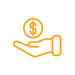Icon of a hand collecting a coin