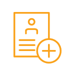 Icon of paperwork with a health symbol